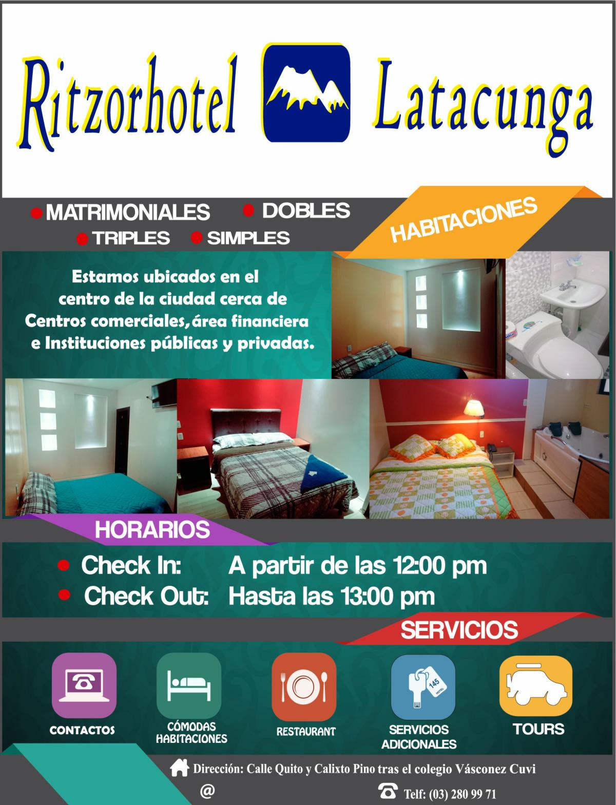 Contactos Hotel Ritzor Latacunga Cotopaxi Ecuador Sudamerica
